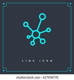 Hub network connection line vector icon