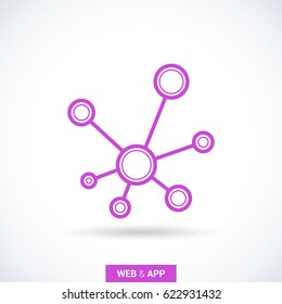 Hub network connection line vector icon