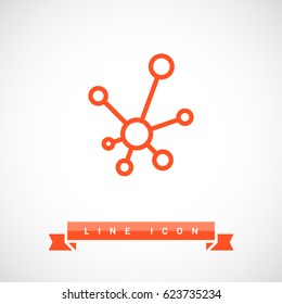 Hub network connection line vector icon