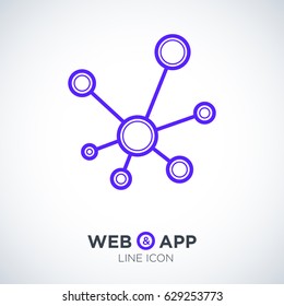 Hub network connection line vector icon
