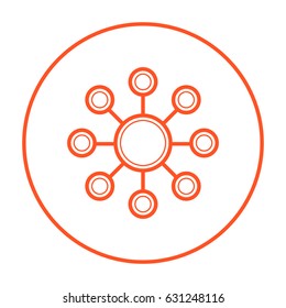 Hub network connection line vector icon