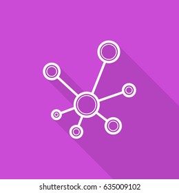 Hub network connection line vector icon
