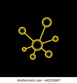 Hub network connection line vector icon