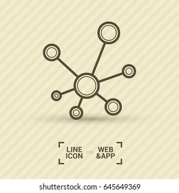 Hub network connection line vector icon