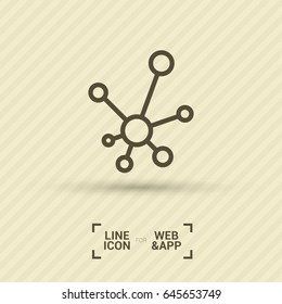 Hub network connection line vector icon