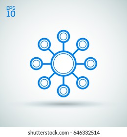 Hub network connection line vector icon
