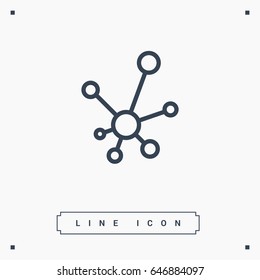 Hub network connection line vector icon