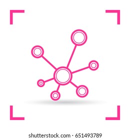 Hub network connection line vector icon