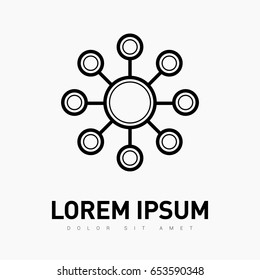 Hub network connection line vector icon