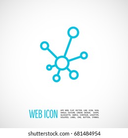 Hub network connection line vector icon