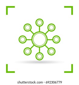 Hub network connection line vector icon