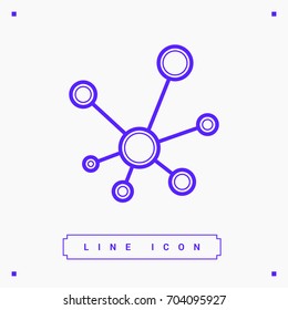 Hub network connection line vector icon