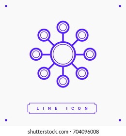 Hub network connection line vector icon