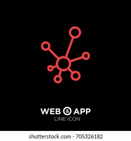 Hub network connection line vector icon