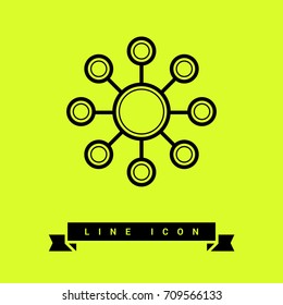 Hub network connection line vector icon