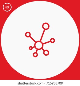 Hub network connection line vector icon