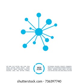 Hub network connection line vector icon