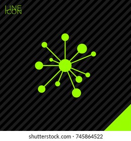 Hub network connection line vector icon