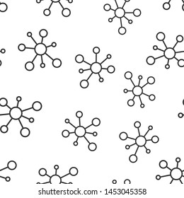 Hub network connection sign icon seamless pattern background. Dna molecule vector illustration on white isolated background. Atom business concept.