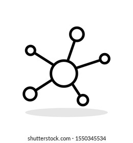 Hub Network icon in flat style. Hub connection symbol for your web site design, logo, app, UI Vector EPS 10.