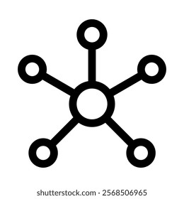 Hub network icon with simple and line style