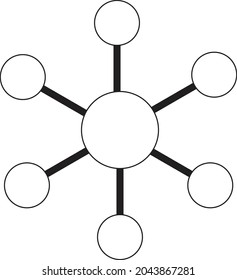 A hub with six (6) spokes model 