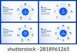Hub and Spoke Diagram Set Mind Map Infographic Flat Vector Presentation Template on White Background for Business Slide Deck
