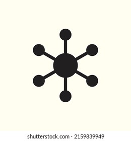 Hub and spoke icon vector, filled flat sign, solid pictogram. Central database symbol, logo illustration. Pixel perfect