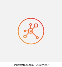 Hub and spoke icon.gradient illustration isolated vector sign symbol