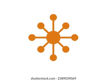 Hub and spoke line icon, outline vector sign, linear style pictogram isolated on white. Central database symbol, logo illustration. Pixel perfect