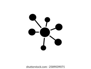 Hub and spoke line icon, outline vector sign, linear style pictogram isolated on white. Central database symbol, logo illustration. Pixel perfect