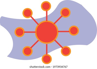 Hub and Spoke model. The concept for chemistry, networking, business, and database. Icon , Illustration, Vector , EPS