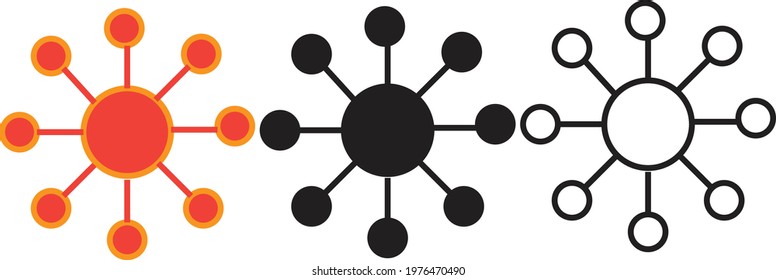 Hub and Spoke model. Concept for chemistry , networking, business and database. Icon , Illustration , Vector 