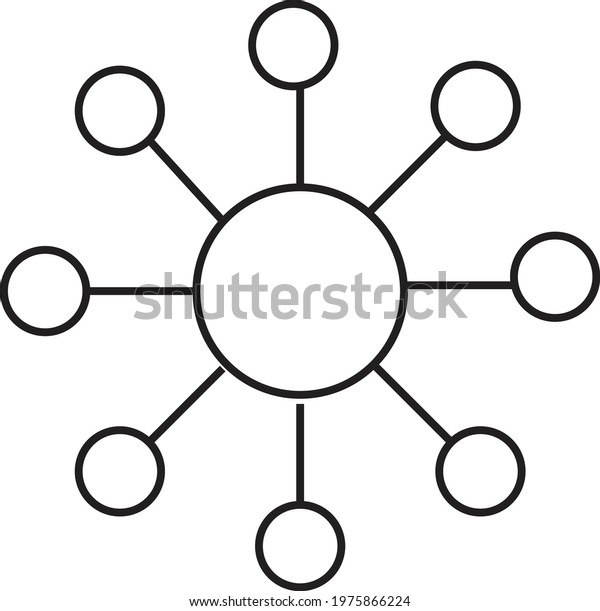 Hub and Spoke\
model. Concept for chemistry , networking, business and database.\
Icon , Illustration , Vector\
