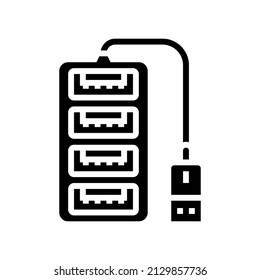 vector de icono de teclado usb hub. señal de hub usb. símbolo de contorno aislado ilustración negra