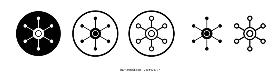 Hub vector icon set in black and white color.