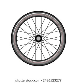 hub wheel bike cartoon. graphic tyre, side gear, view doodle hub wheel bike sign. isolated symbol vector illustration