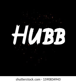 Hubb brush paint hand drawn lettering on black background with splashes. Love in arabian language design templates for greeting cards, overlays, posters