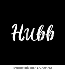 Hubb brush paint hand drawn lettering on black background. Love in arabian language design templates for greeting cards, overlays, posters