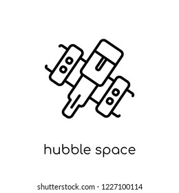 hubble space telescope icon. Trendy modern flat linear vector hubble space telescope icon on white background from thin line Astronomy collection, outline vector illustration
