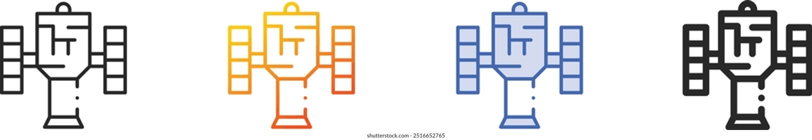 hubble space telescope icon.Thin Linear, Gradient, Blue Stroke and bold Style Design Isolated On White Background