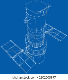 Hubble space telescope. Sattellite. Elements of this images furnished by NASA