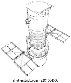 Telescopio espacial hubble. Satélite. Elementos de estas imágenes proporcionados por la NASA