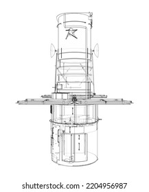 Hubble space telescope. Sattellite. Elements of this images furnished by NASA