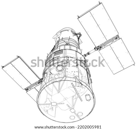 Hubble space telescope. Sattellite. Elements of this images furnished by NASA