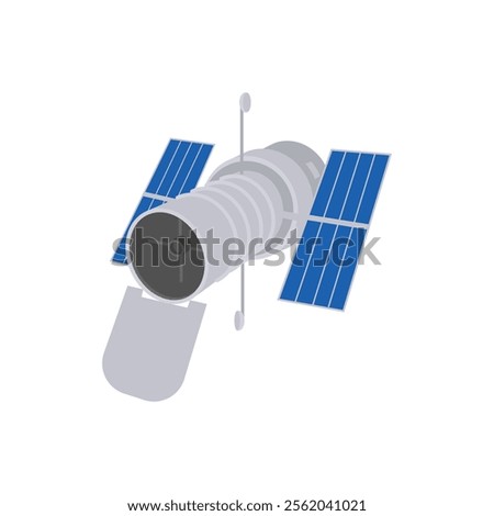 Hubble Telescope, Space Vector Illustration, Isolated