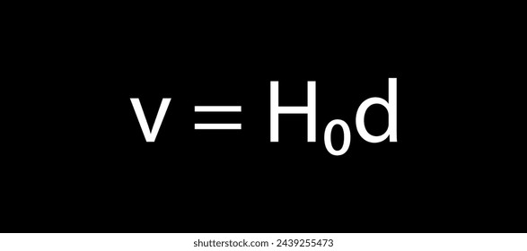Hubble's law and constant. Vector illustration.
