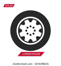 Hubcap Tire And Wheel Vector Icon