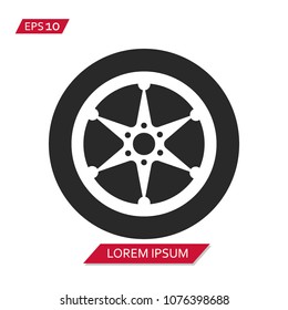 Hubcap Tire And Wheel vector icon