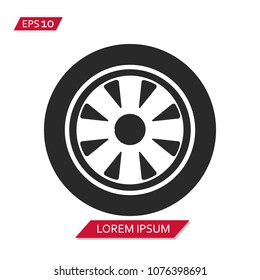 Hubcap Tire And Wheel vector icon
